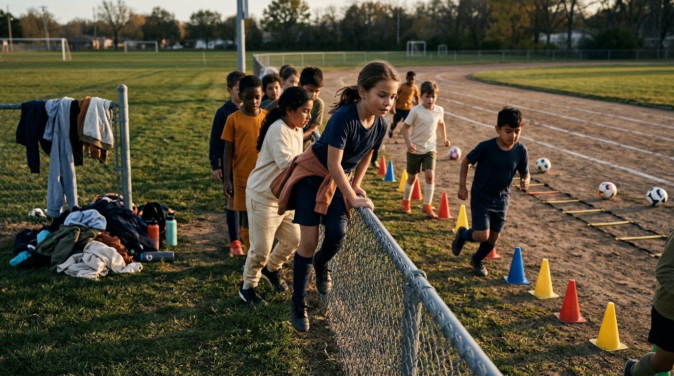 The Fence-Flip Warm-Up That Ends the Jacket-and-Water-Bottle Pile — Voluntold Practice Plans