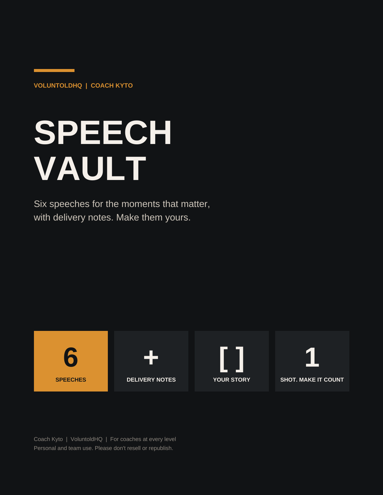 Coach's Speech Vault cover